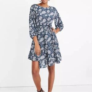 Apiece Apart Sabine Floral Cotton & Silk Blend Mini Dress